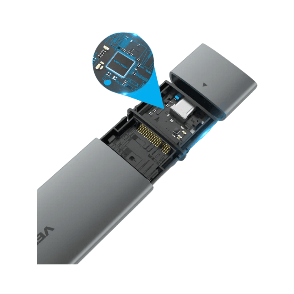 Vention M.2 NVMe SSD Enclosure (USB 3.1 Gen 2-C) Gray Aluminum Alloy