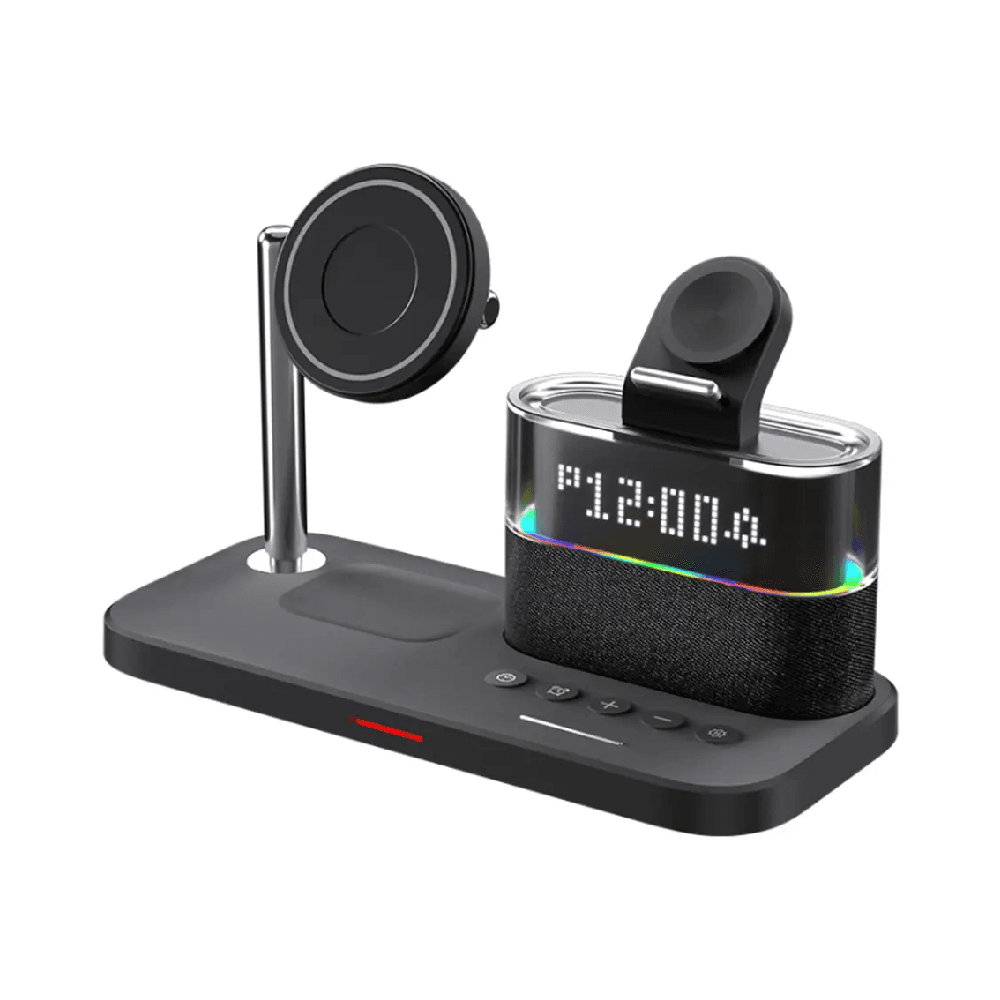 5-in-1 Multifunctional 15W Wireless Charging Station with Clock - C09