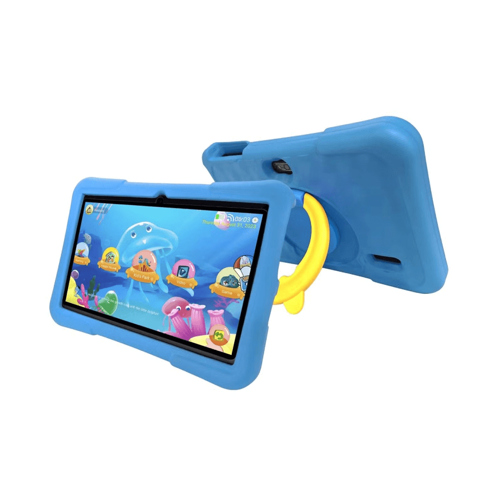 Oteeto K1 Kids Tablet PC 7 Inch 4GB RAM 128GB ROM Android Children Education Kids Learning Tablet- BLUE
