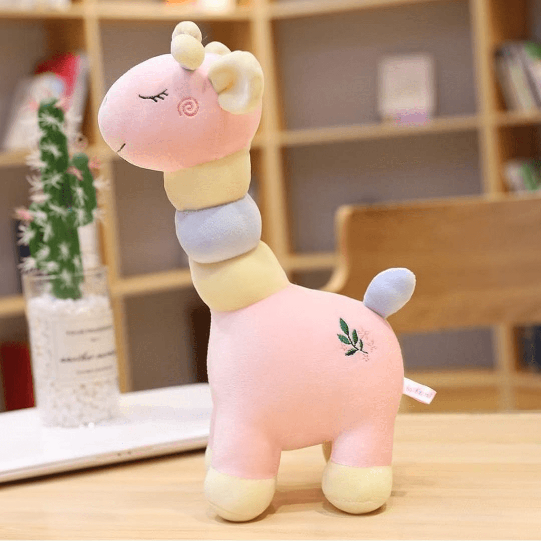 Colorful Giraffe Soft Toy For Kids -Pink Mix