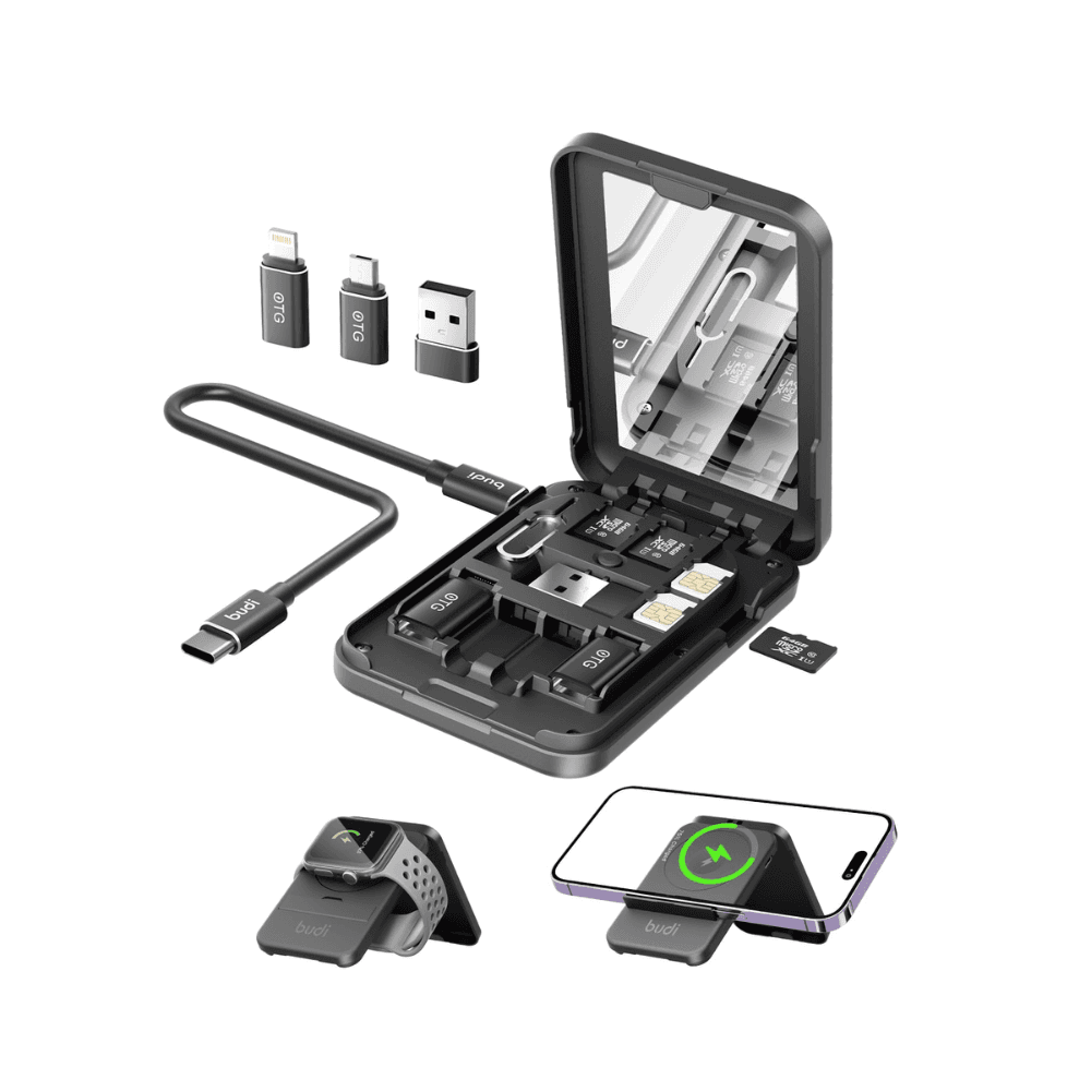 12 in 1 Multi-Functional Adaptor Box PD 65W OTG ADAPTER EJECTOR PIN STORAGE SLAT CABLE & OTHERS -511CB