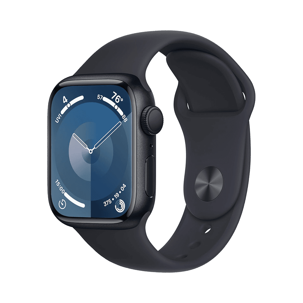 Apple Watch Series 9 GPS, Midnight Aluminium Case with Midnight Sport Band, 45 mm, S/M