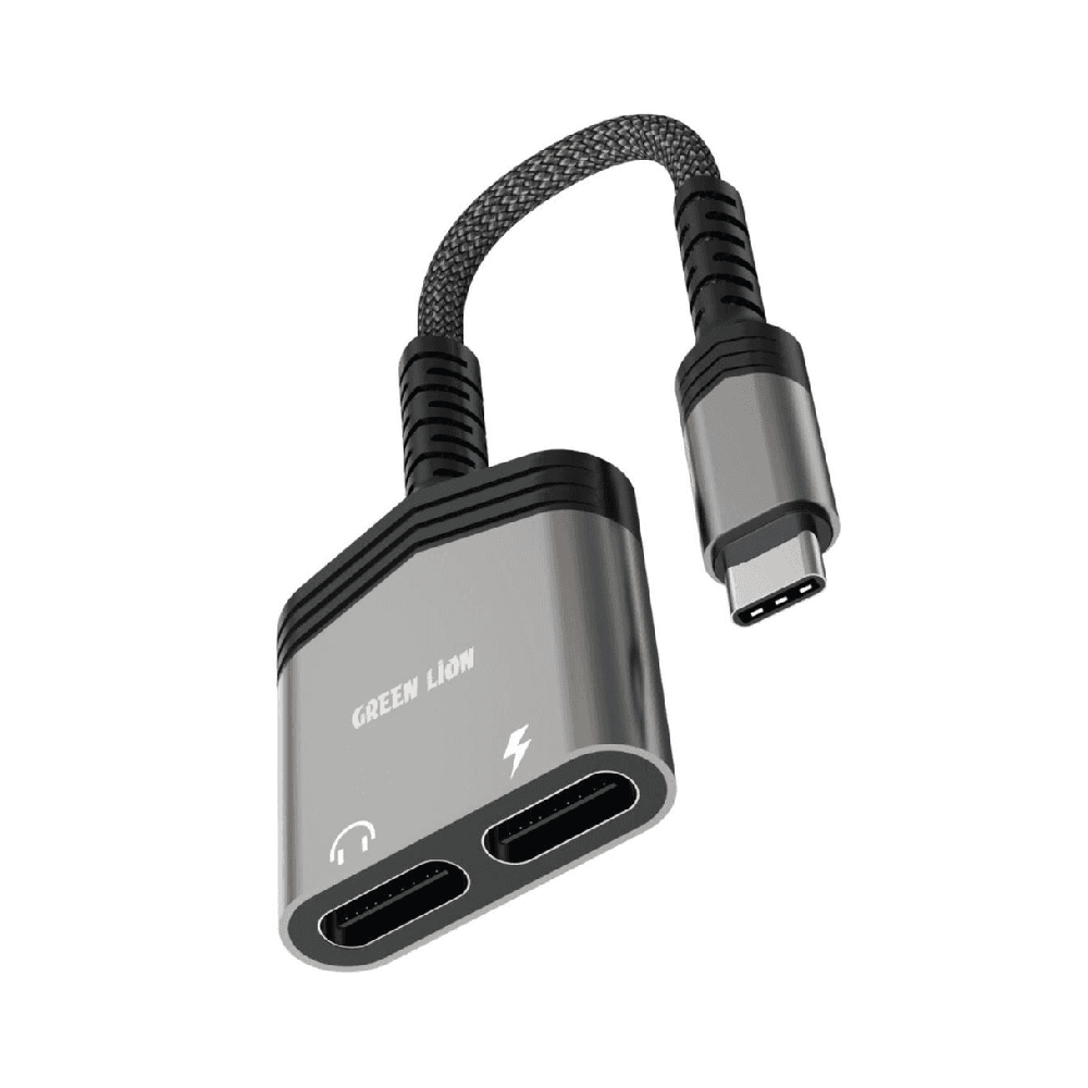 Green-Lion 2 In 1 Adapter Type-C To Type-C Charging & Audio-Input