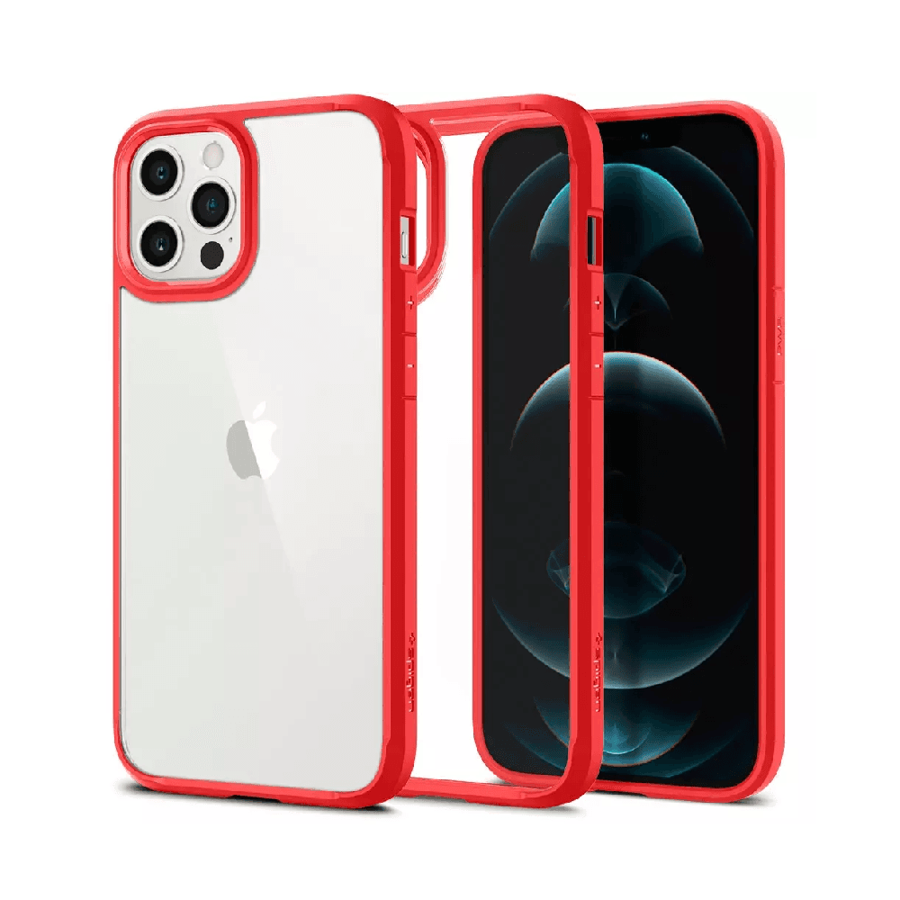 Q Series Iphone Case 12 Pro Max (Red With Clear Case)