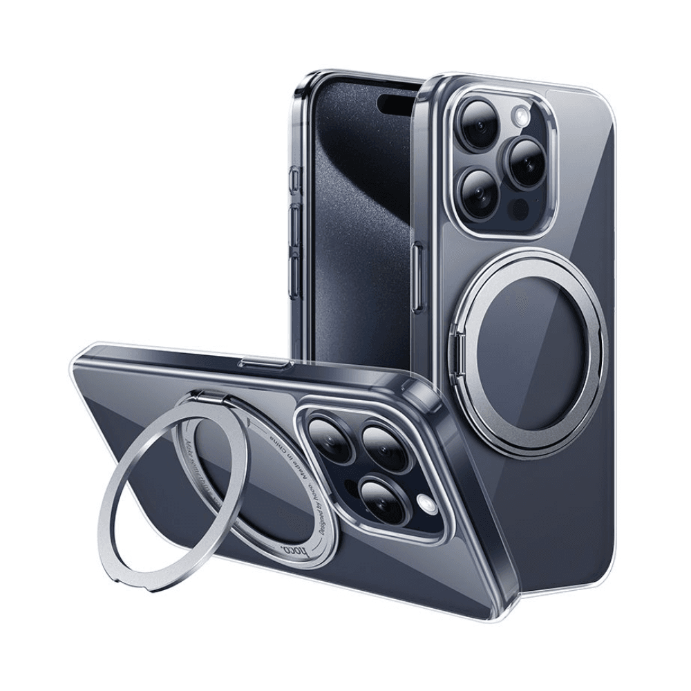Hoco- As1 (16Promax)Transparent 360 Rotating Strong Magnetic Case (Drop Proof Tested)