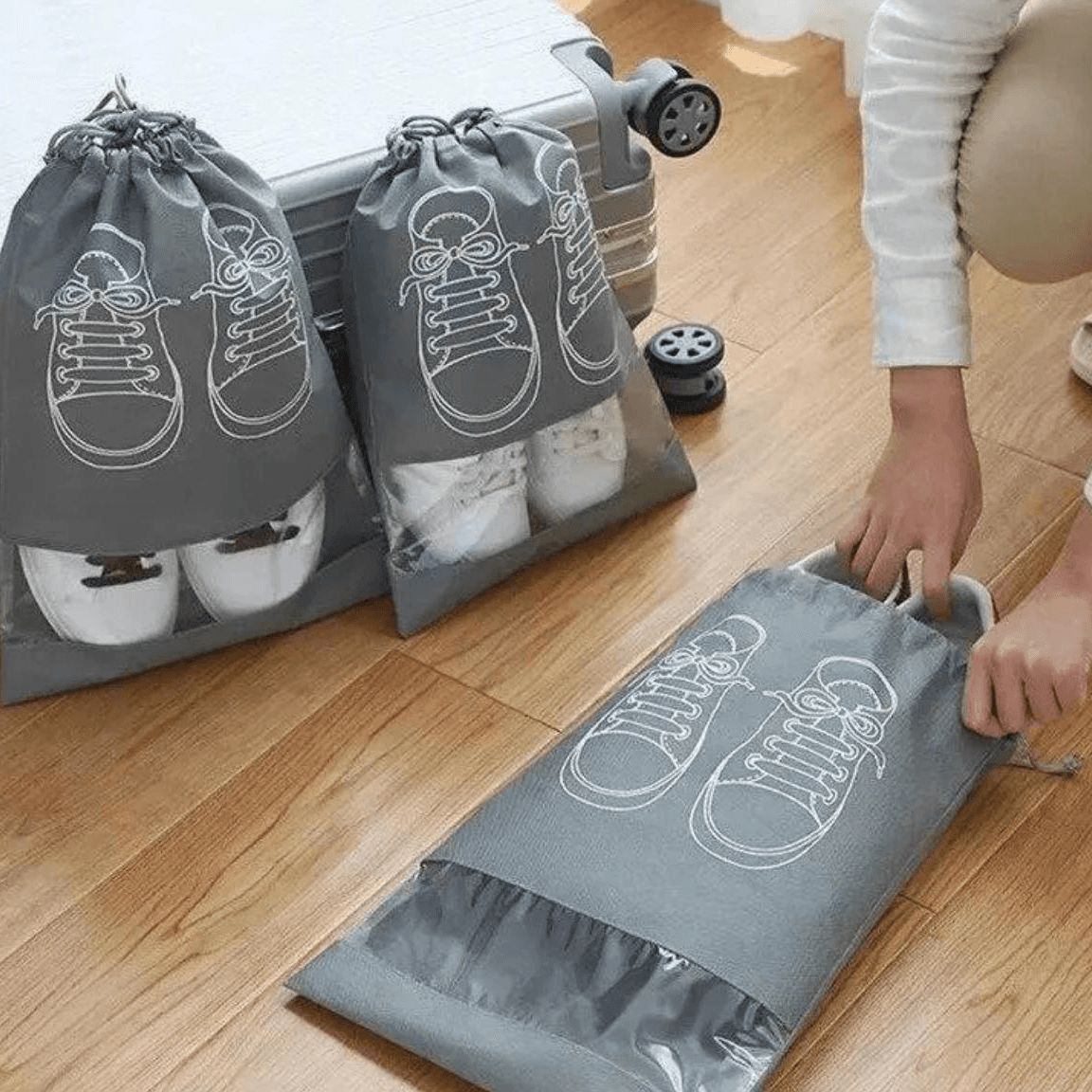 Shoe Storage For Travel - Grey 5 Pcs L
