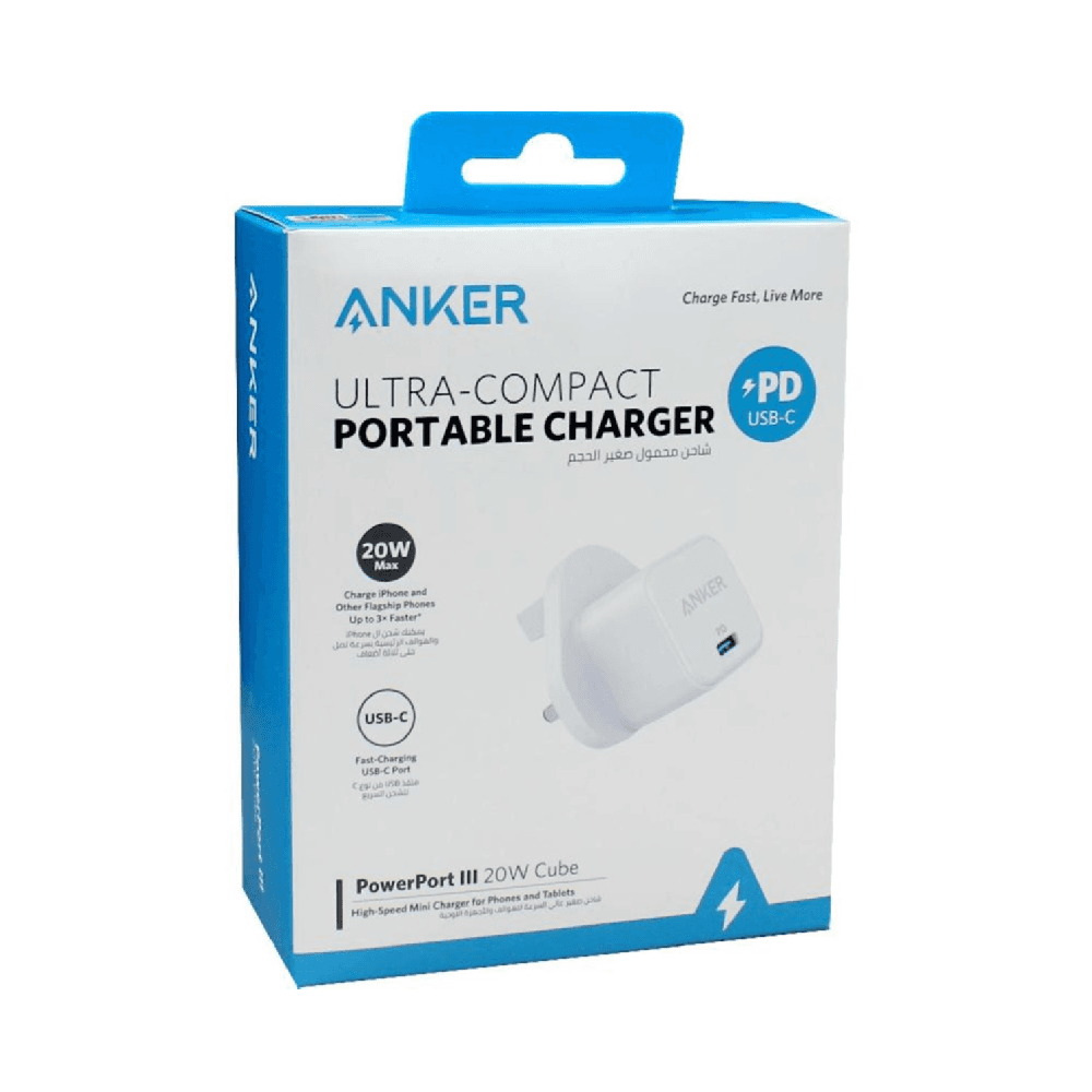 Anker Power Port 20W Cube Pd To Type-C Charger(Without Cable)