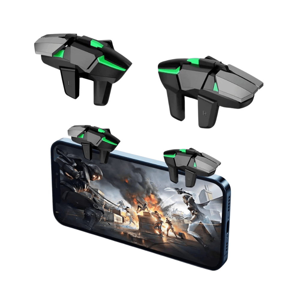 PUBG Mobile Controller New Version Smart Phone Game Controller Gamepad Large Thickness 6 Fingers Sensitive Aim & Shoot PUBG Triggers Compatible with iPhone Android iPad (Black A4) Black 05
