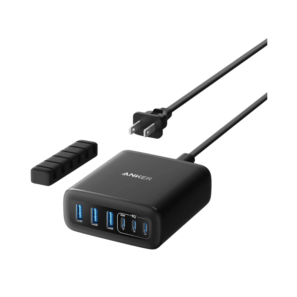 Anker Charger (112W, 6 Ports, GaN) - Black