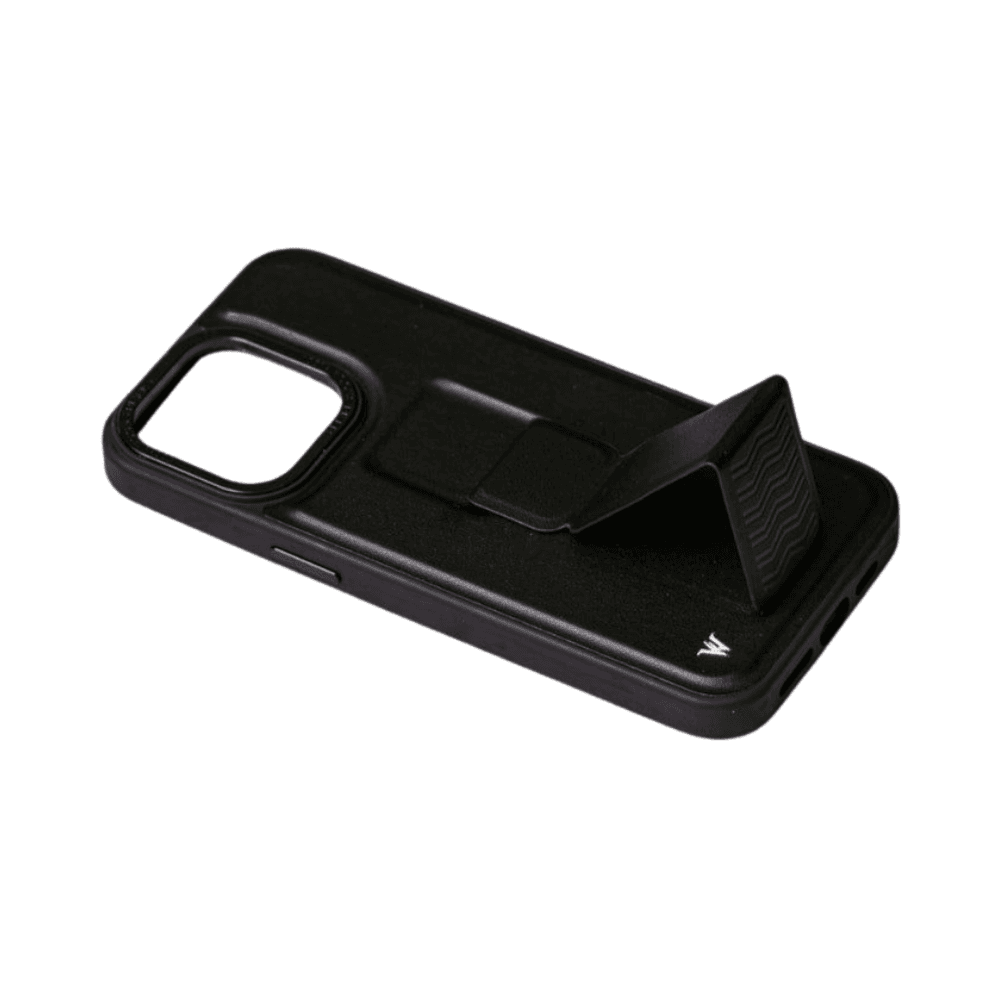 Wizard Chypre Series Invisible Black Grip Leather Case For Iphone 15 Pro