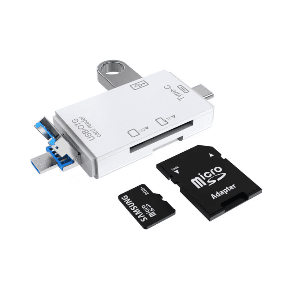 Aizepa 6-in-1 USB-C Card Reader & OTG Adapter