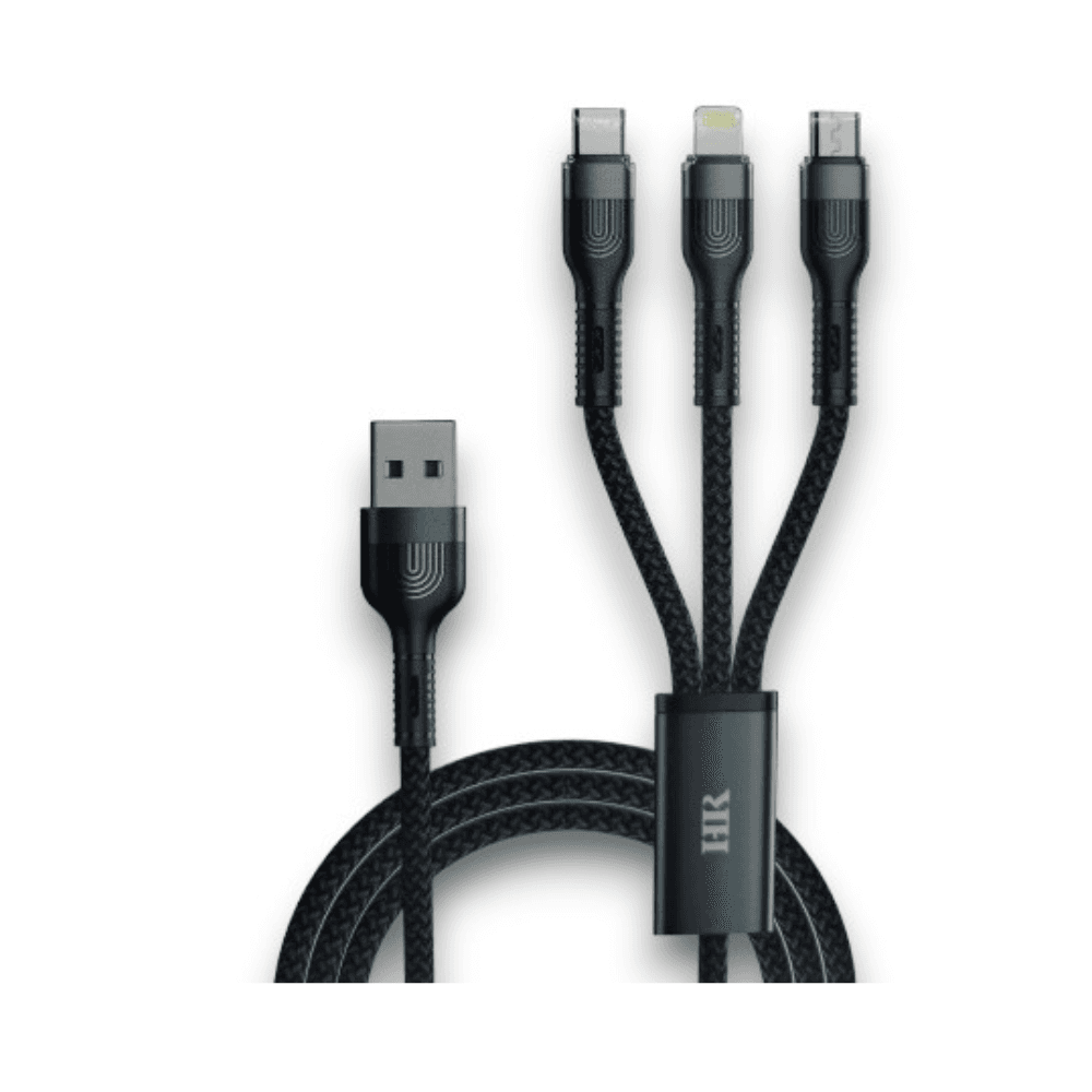 HR Fast Charger Cable For Lightning + Type-C + Micro (HR-086)