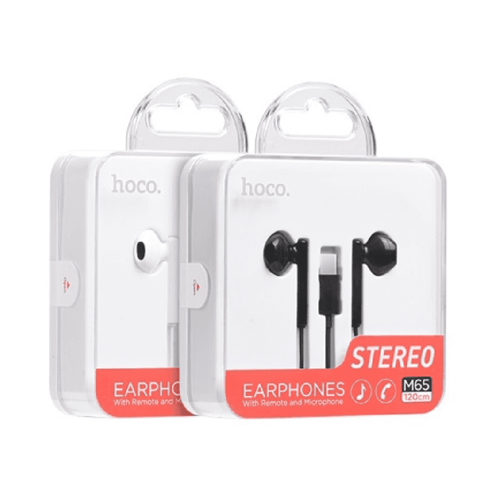 Hoco M65 Special Sound Type-C Wire Control Earphones With Mic Package