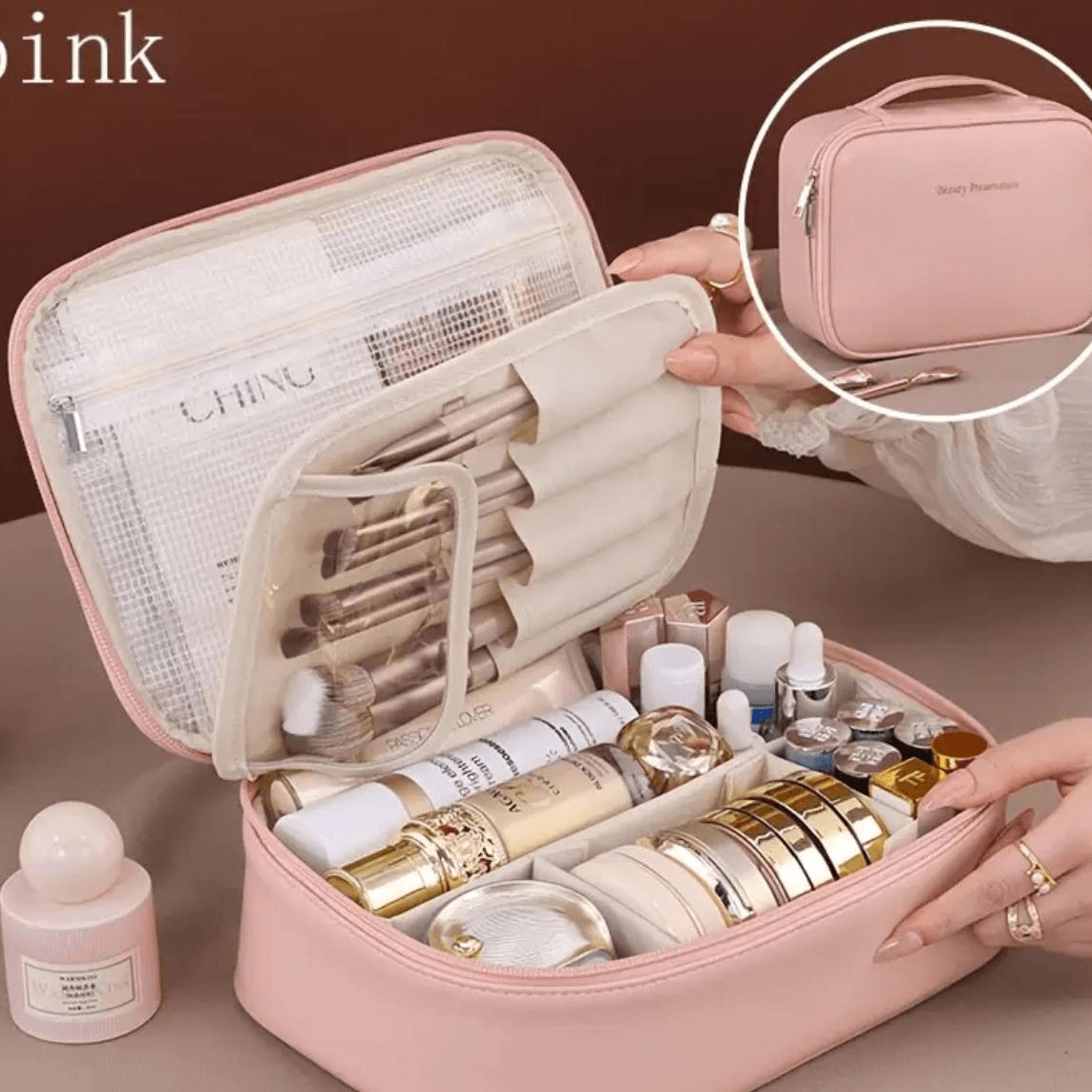 Travel Cosmetic Bag - Pink