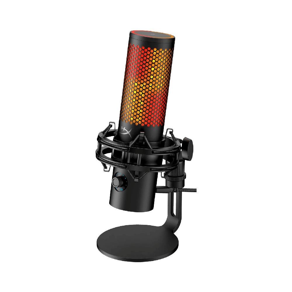 HyperX QuadCast 2 S – USB Microphone, with RGB Lighting, Streaming and Podcasting, with On-Board Controls, LED Lighting, Removable Shock Mount, PC, Mac, USB-C - Black
