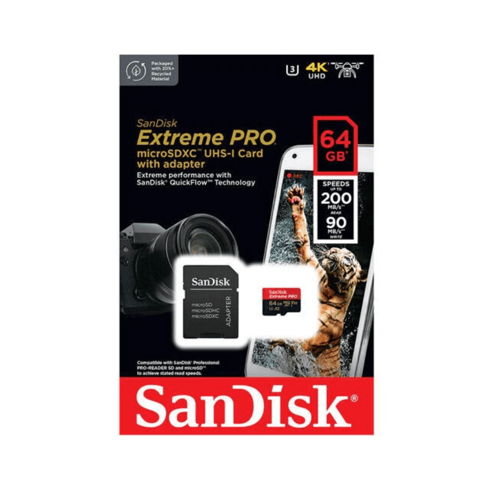 SanDisk Extreme Pro microSDXC UHS-l Card with adapter 64GB