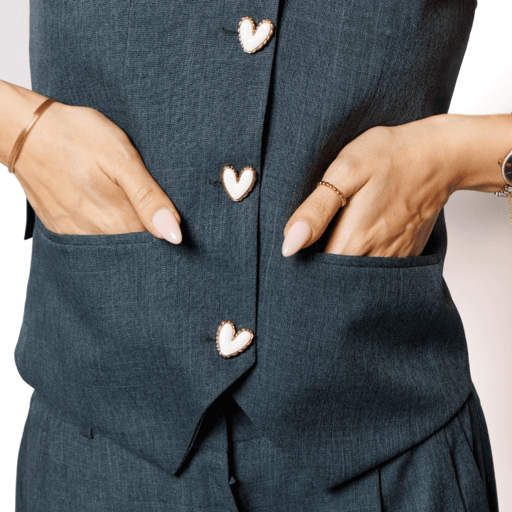 Blue Waistcoat And Pleated Trouser Set