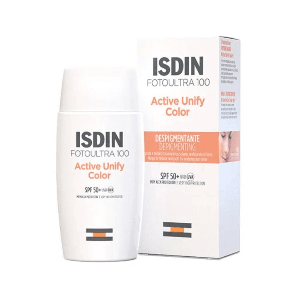 Isdin Fotoultra 100 Active Unify Color Depigmenting Fusion Fluid Sunscreen With Spf50 50Ml