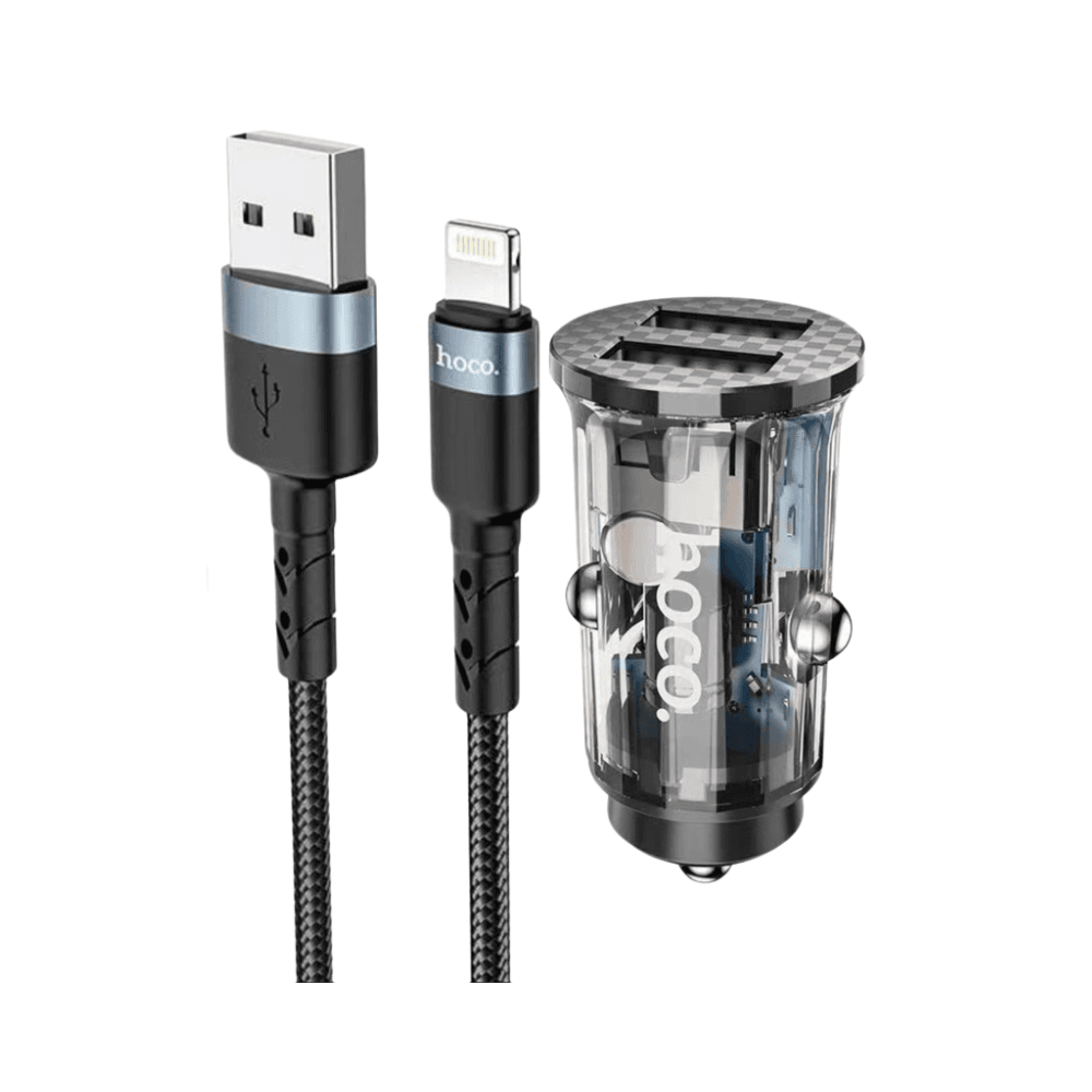 hoco Dual port car charger for lightning