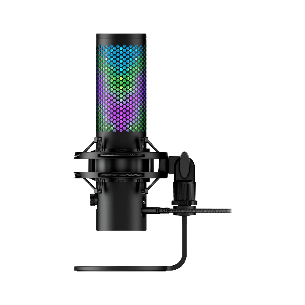 HyperX QuadCast 2 S – USB Microphone, with RGB Lighting, Streaming and Podcasting, with On-Board Controls, LED Lighting, Removable Shock Mount, PC, Mac, USB-C - Black
