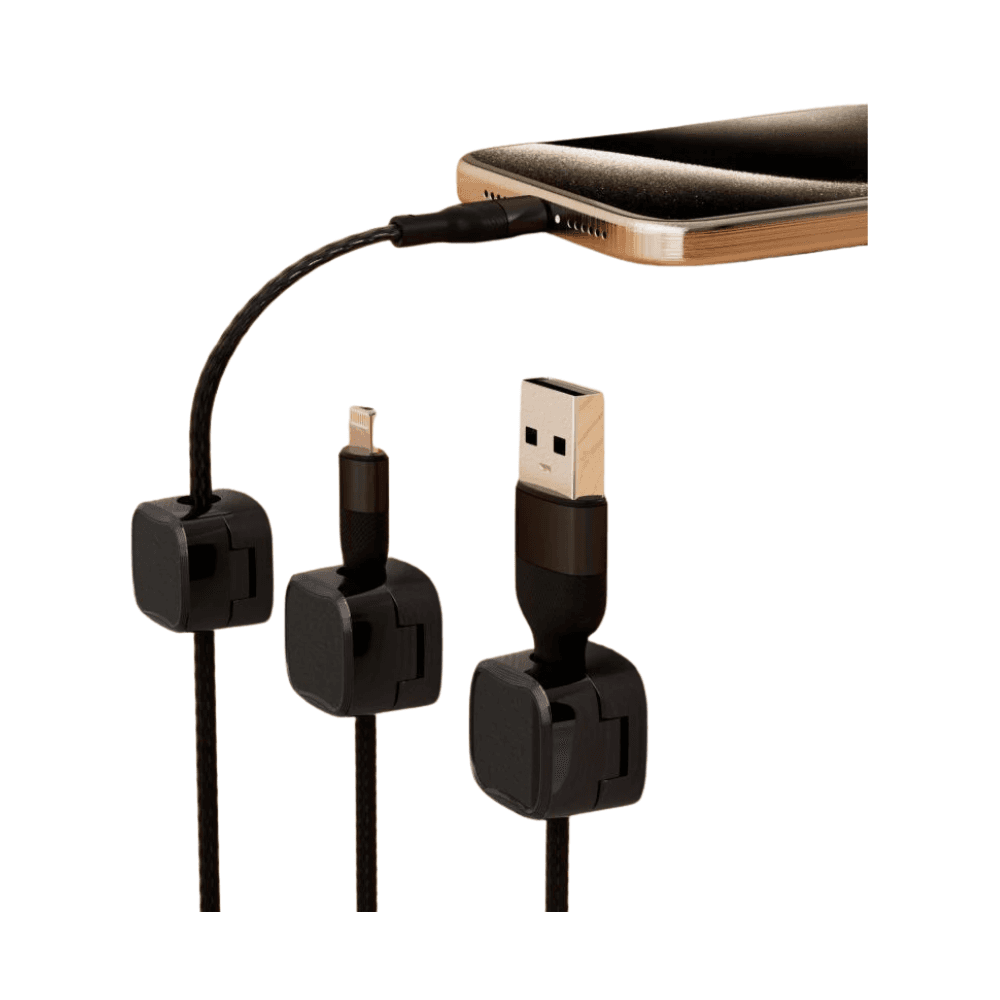 Magnetic Cable Clips, 6 Pcs Self-Adhesive Cable Holder Organizer Clips, Cord Holder for Home, Office