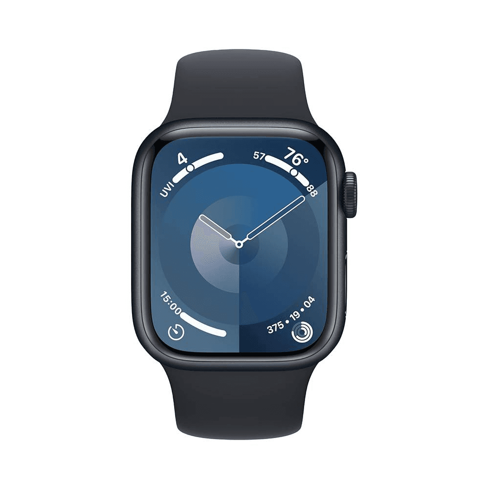 Apple Watch Series 9 GPS, Midnight Aluminium Case with Midnight Sport Band, 45 mm, S/M