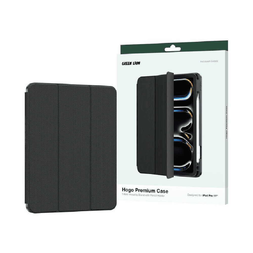 GREEN LION HOGO FLODING PREMIUM CASE WITH PENCIL HOLDER FOR IPAD/BLACK 2024