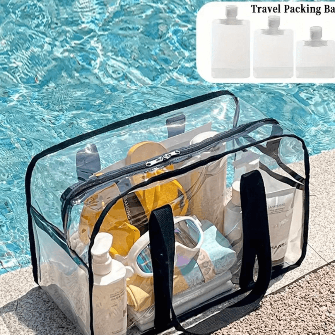Zippered Black Bag For Beach