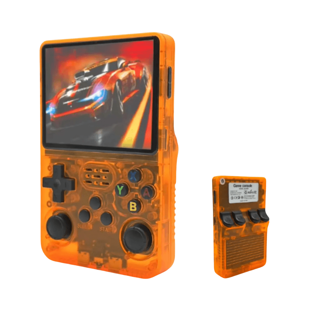 R36S Retro Handheld Game Console, Retro Mini r36s Portable Handheld Game Console, consola de videojuegos, Dual 3D Joysticks, 10000+ Classic Games Retro Video Game Console (64G+16G,Orange)