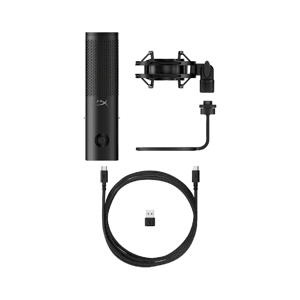 HyperX QuadCast 2 S – USB Microphone, with RGB Lighting, Streaming and Podcasting, with On-Board Controls, LED Lighting, Removable Shock Mount, PC, Mac, USB-C - Black