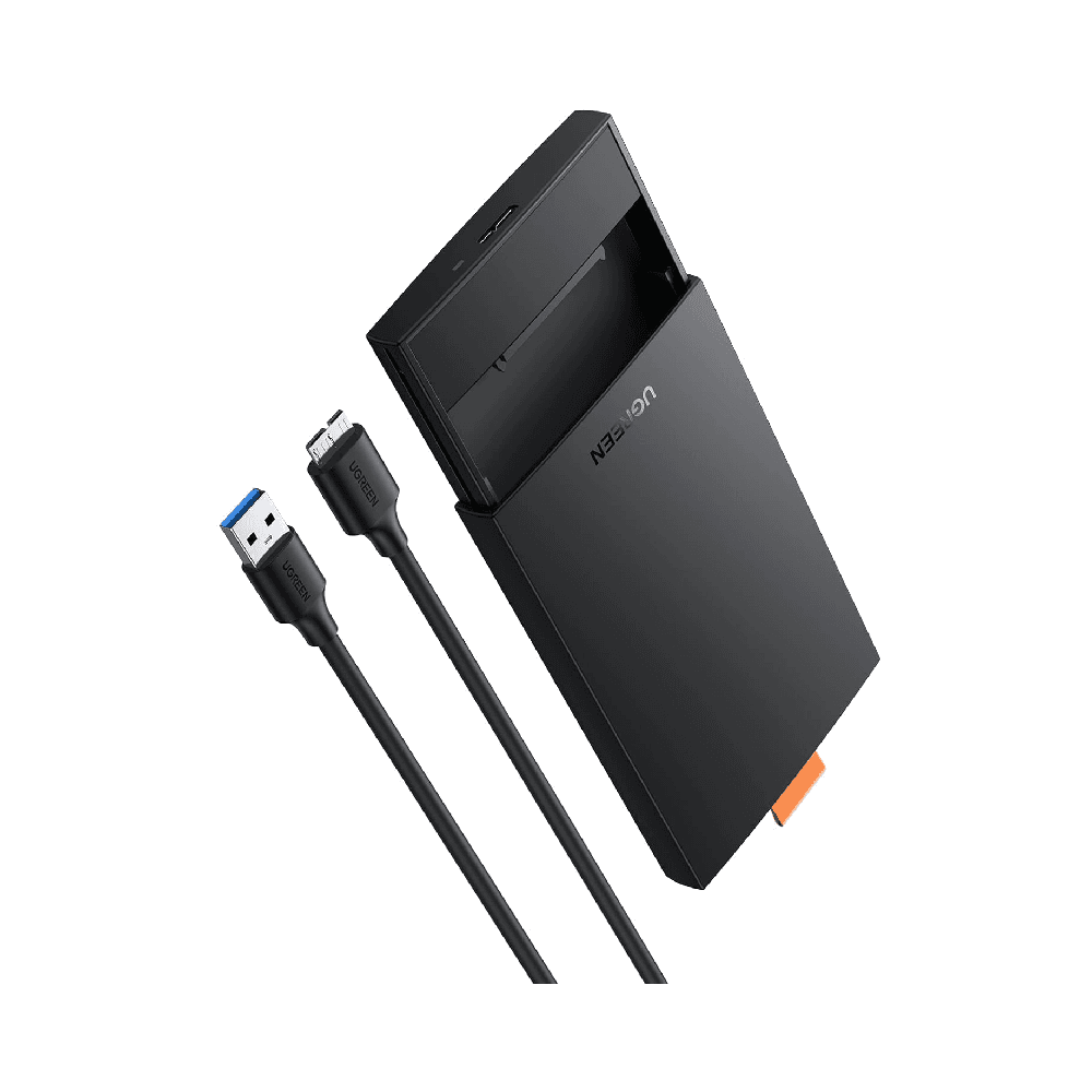 حاوية القرص الصلب UGREEN مقاس 2.5 بوصة USB 3.0 إلى SATA III لمحرك الأقراص الصلبة الخارجي مقاس 2.5 بوصة و HDD 9.5 مم 7 مم دعم حاوية القرص الصلب الخارجي بحد أقصى 6 تيرابايت مع UASP متوافق مع WD Seagate Toshiba Samsung Hitachi
