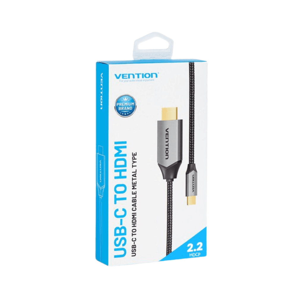 VENTION Cotton Braided USB-C to HDMI Cable 4K@60Hz, HDCP 2.2 Protocol(1.5m / CRBBG)