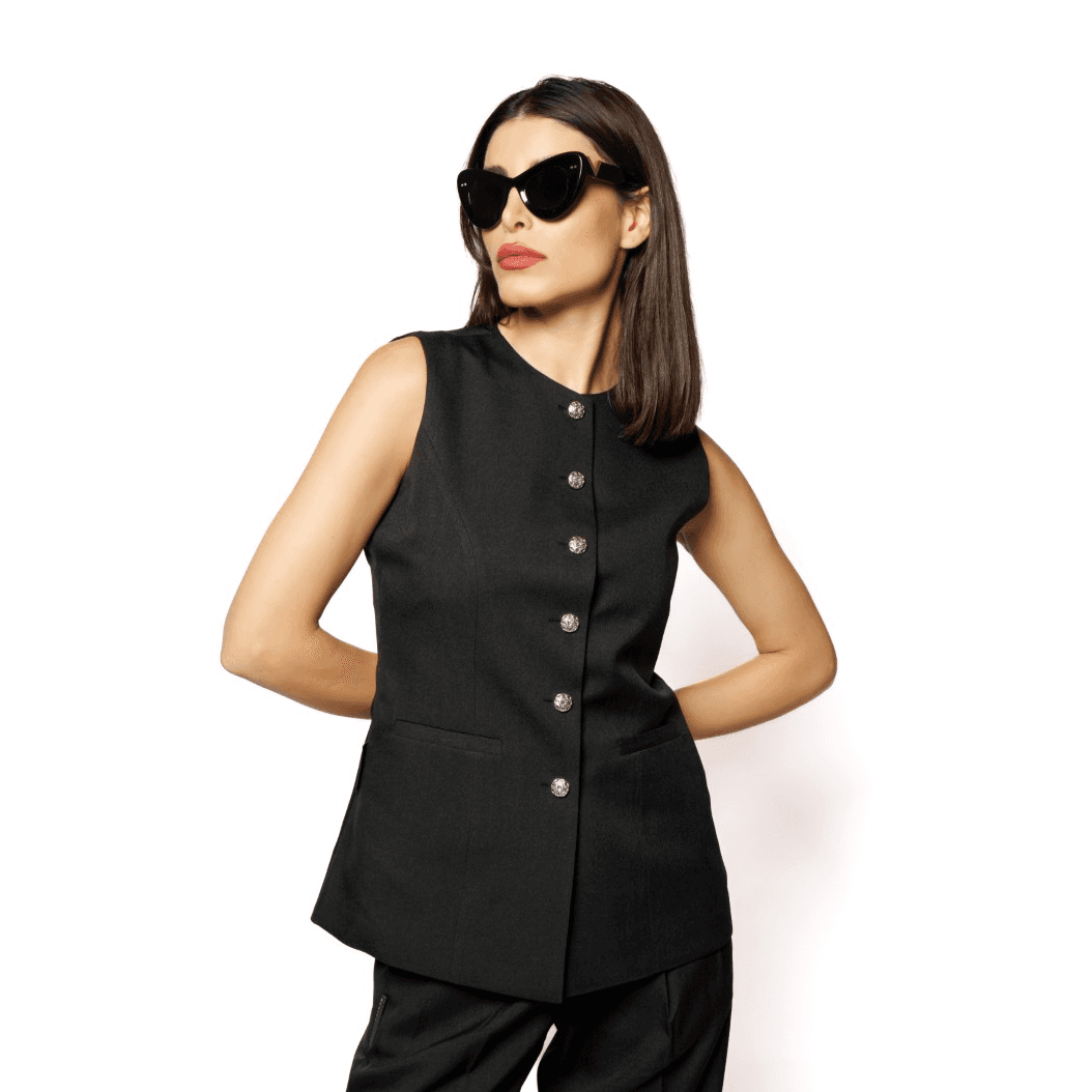 Black Waistcoat And Trouser Set