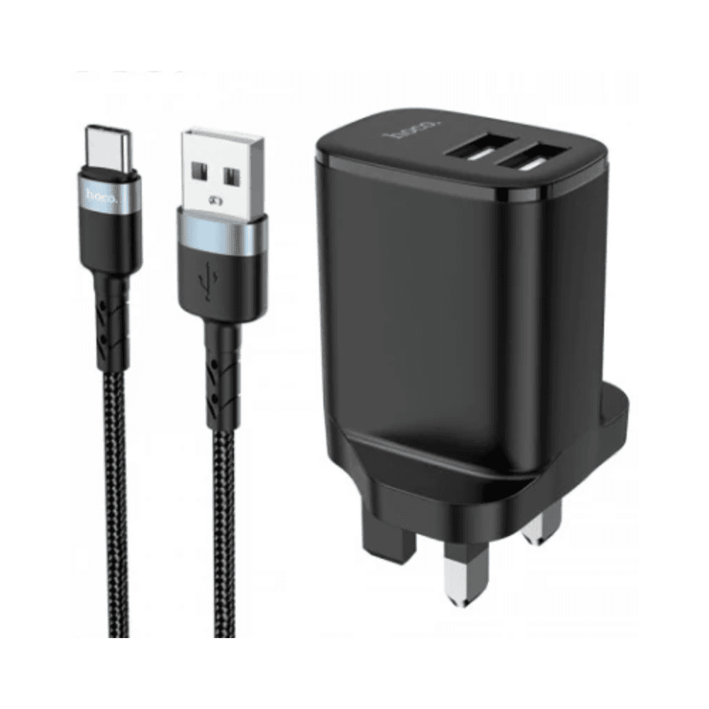 Hoco DC16 Dual Port Mobile Phone Charger Set (Type-C)