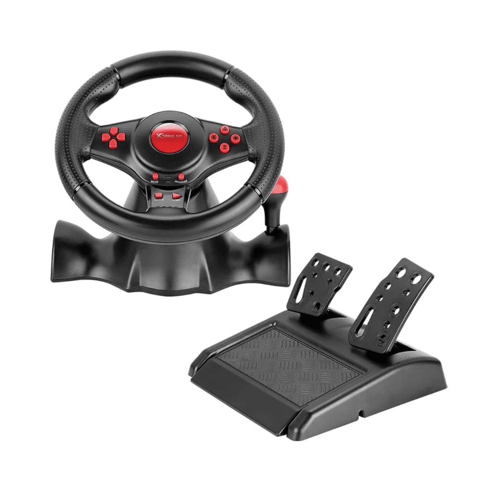 Xtrike-Me GP-903 Racing Wheel Video Game Controller set with Clutch pedals- for PC / PS3 / PS4 / XBOX ONE / XBOX 360 / Android / SWITCH consoles