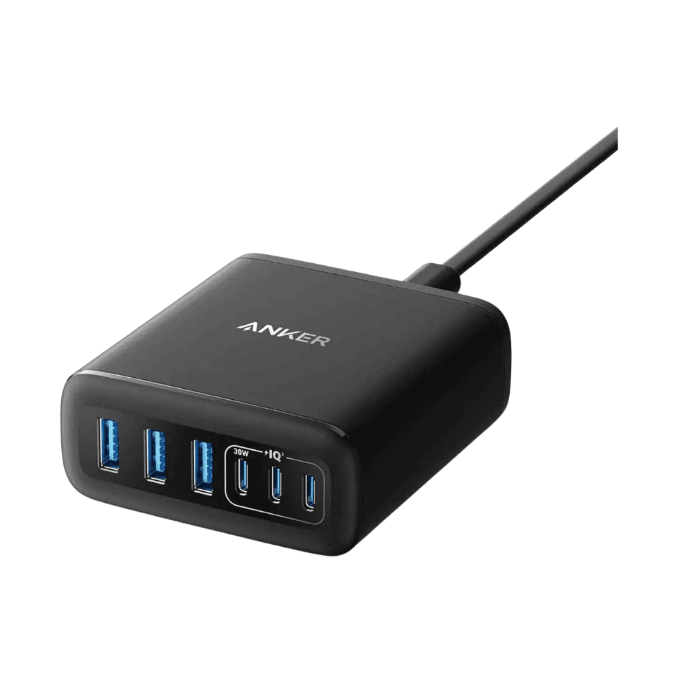 Anker Charger (112W, 6 Ports, GaN) - Black