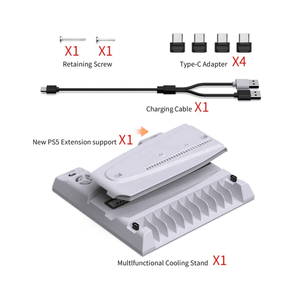 Multlfunctiona Cooling Stand DOBE- PS5/PS5 New Console-WHITE- TP5-3537B