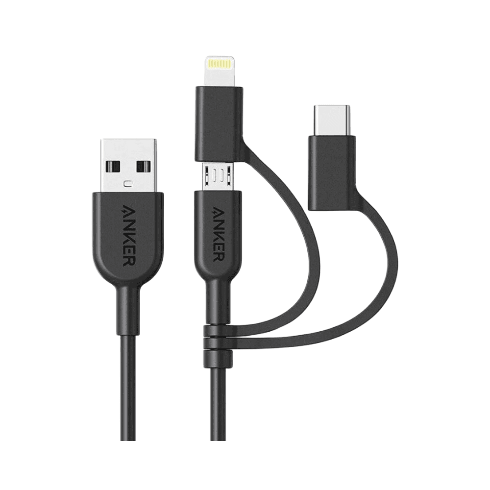 Anker Usb 3- In- 1 Cable Micro,Usb-C, Lighting (1M)