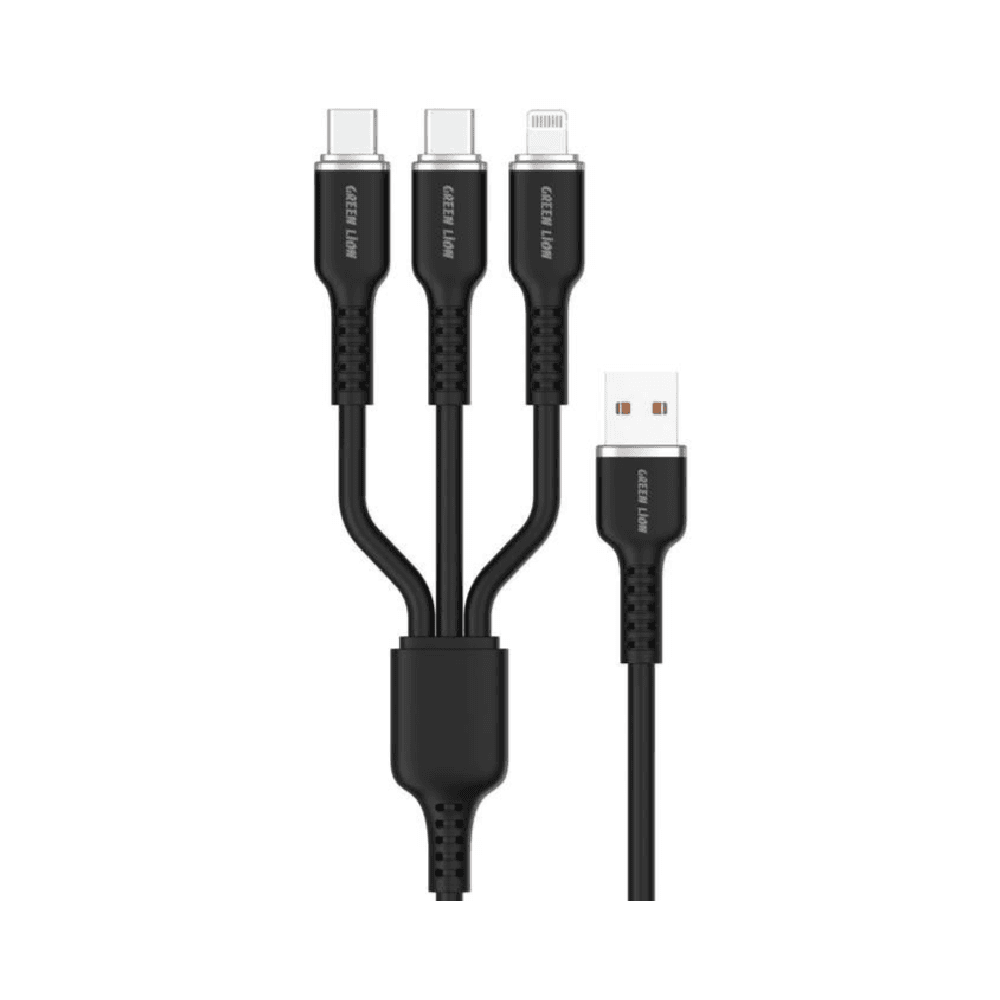 Green Lion 3 in 1  Silicone Cable