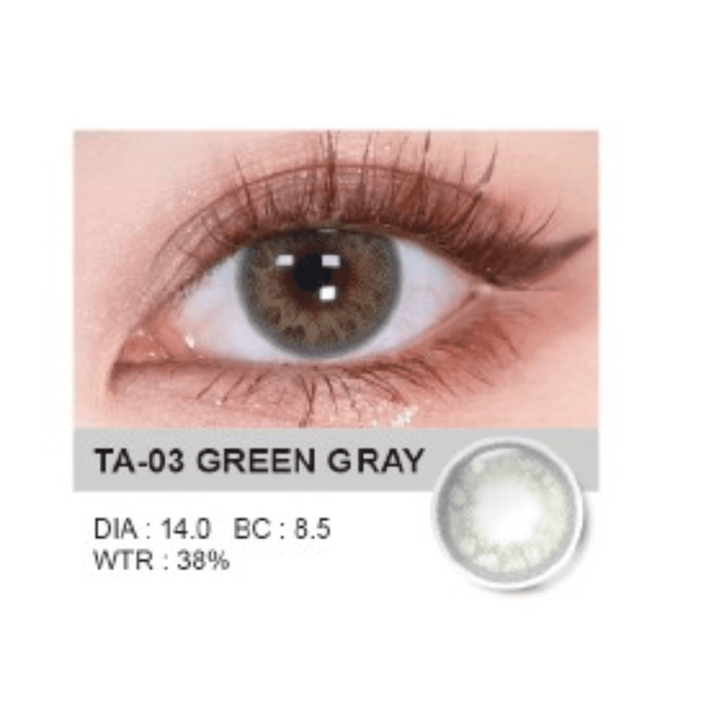 Neocutey Soft Content Lenses Ta-03 Green Gray Up To 1 Year 1Pair