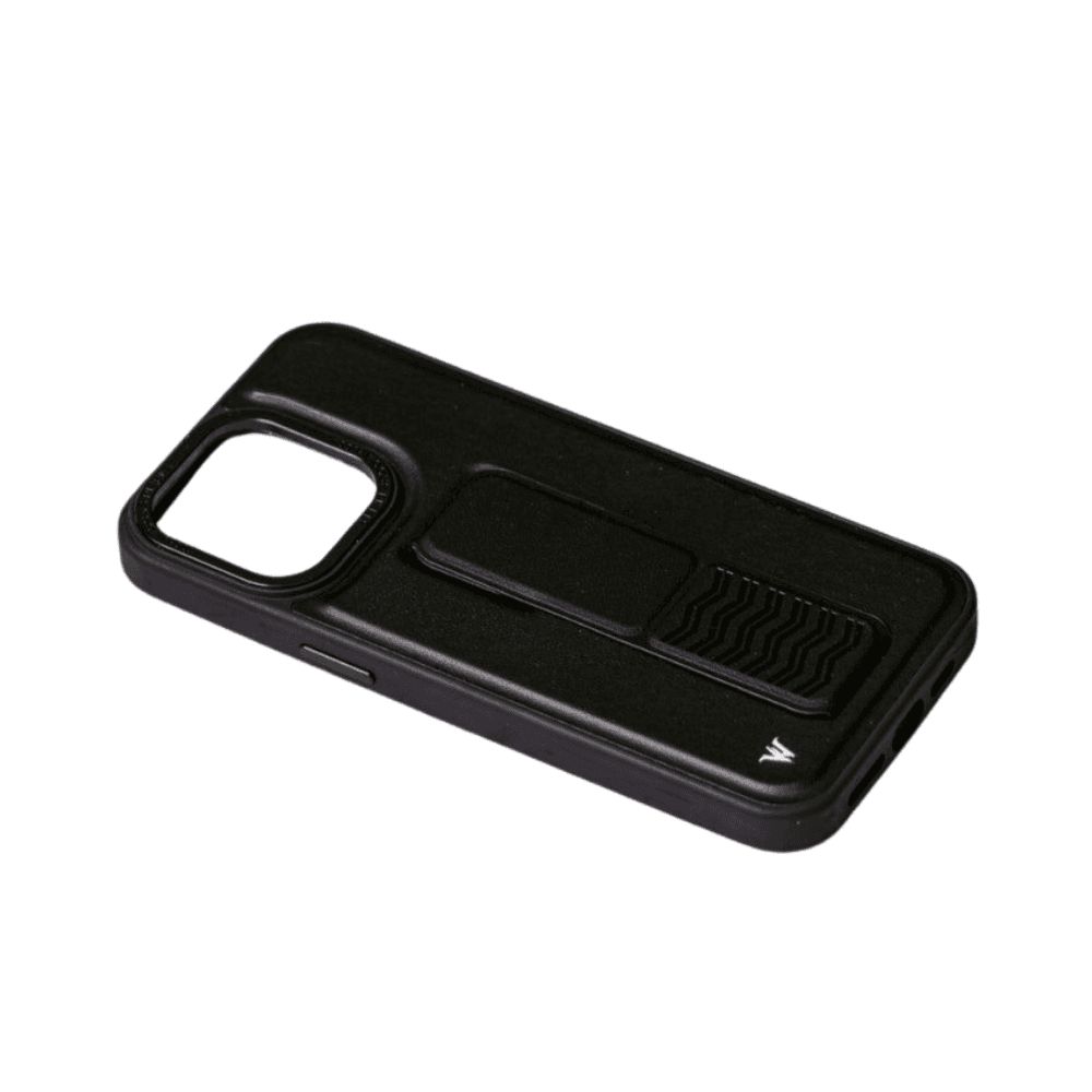 Wizard Chypre Series Invisible Black Grip Leather Case For Iphone 15 Pro
