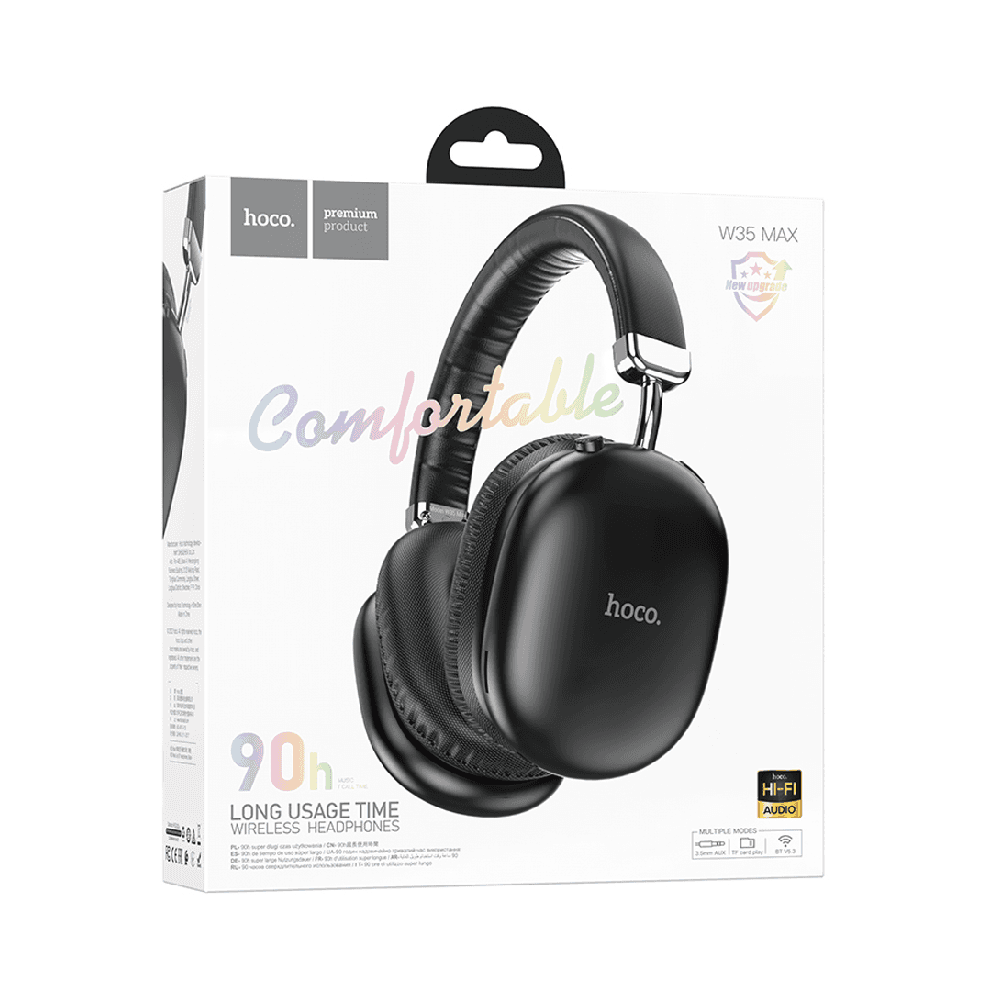Bluetooth Headset Music & Call - Hoco W35 Max Black