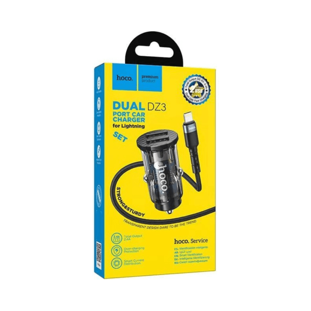 hoco Dual port car charger for lightning