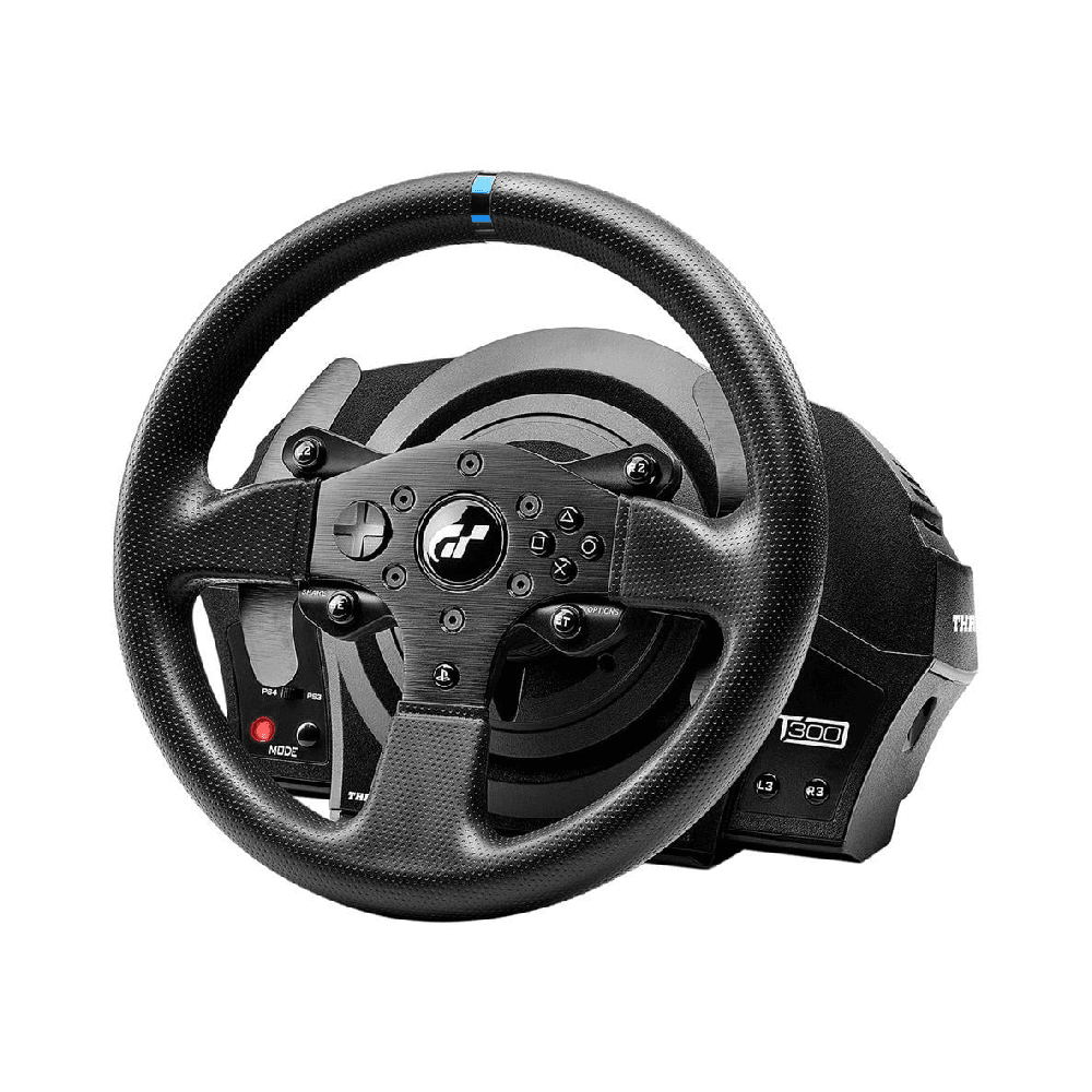 ثراستماستر عجلة سباق T300 RS GT لبلايستيشن 4 والكمبيوتر، دوران عجلة 1080°، محرك بدون فرش، نظام حزام مزدوج، تقنية مغناطيسية، دواسات T3PA-GT – أسود | TM-WHL-T300RS-GT