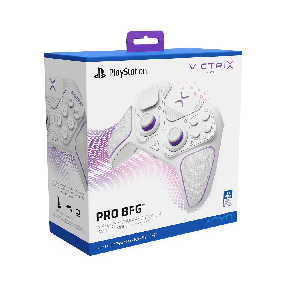 PDP Victrix Pro BFG Wireless Gaming Controller for PS5, PS4, PC-White