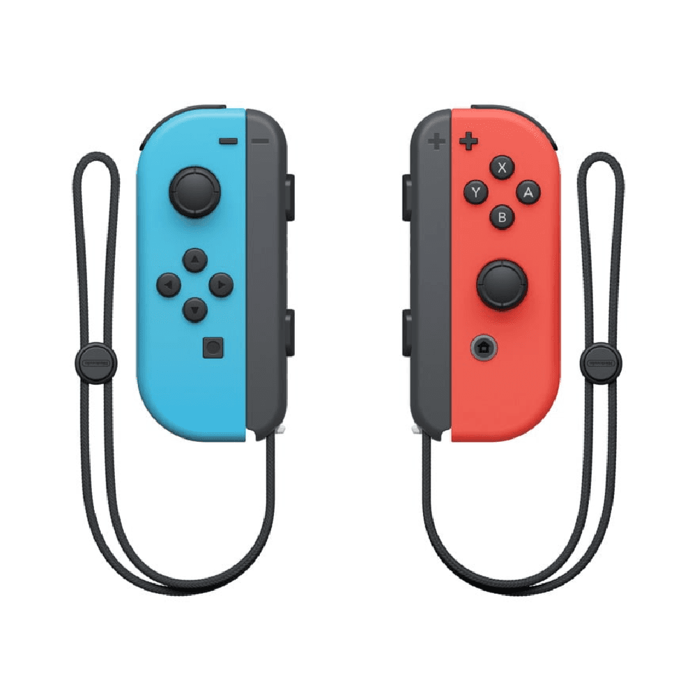 طراز Nintendo Switch™ OLED مع جهاز Joy-Con باللونين الأحمر النيون والأزرق النيون - شاشة OLED مقاس 7 بوصة، وحامل قابل للتعديل، ومنفذ LAN سلكي، وسعة تخزين 64 جيجابايت