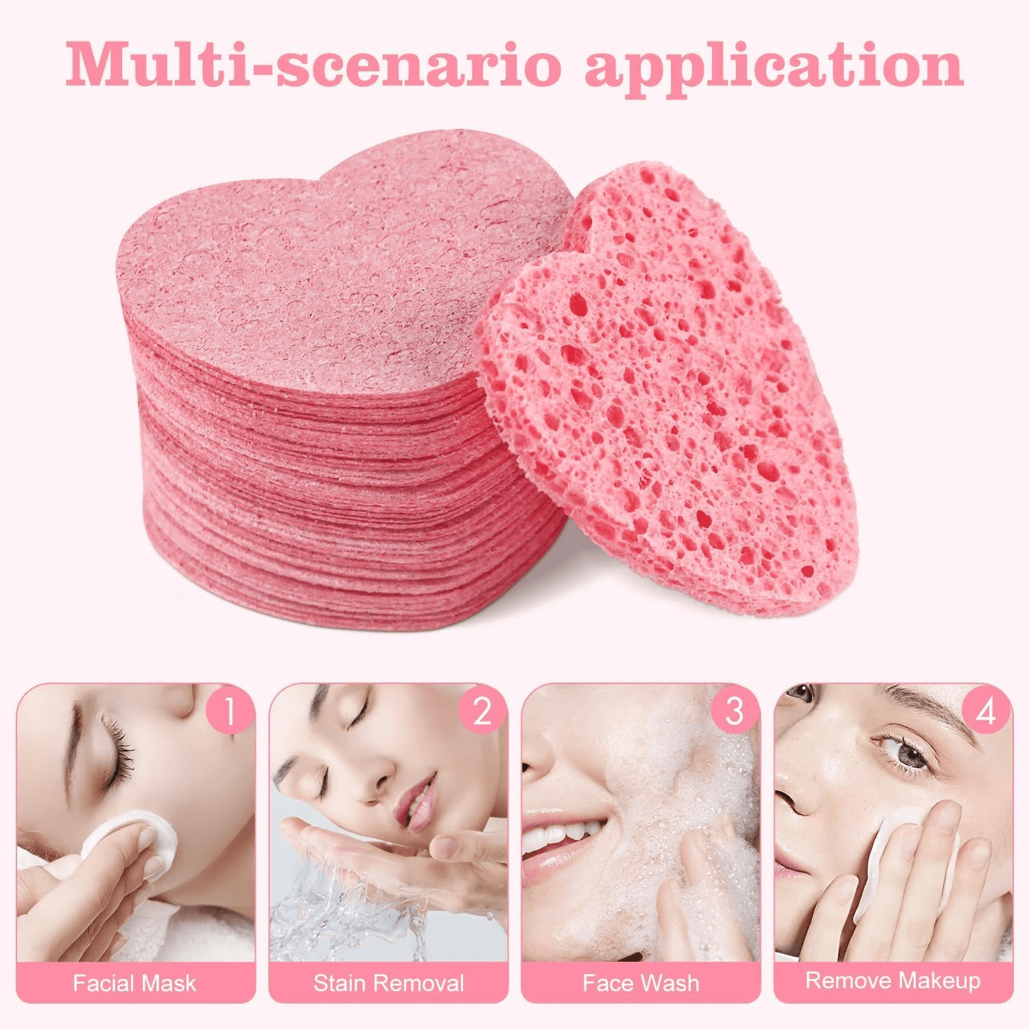 Heart Shaped Compressed Sponge With Container