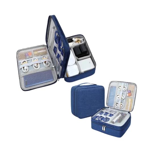 A Bag To Store Electronic Accessories 3 Layers Blue - 6233