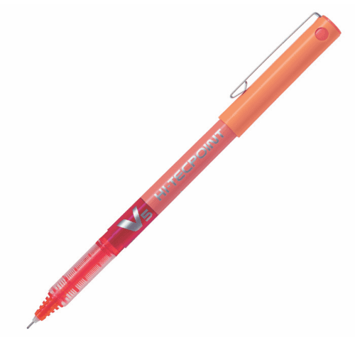 Pilot V5 Hi-Tecpoint Liquid Ink 0.5mm Rollerball Pen - Orange 730