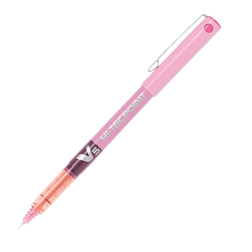 Pilot V5 Hi-Tecpoint Liquid Ink 0.5mm Rollerball Pen - Pink 726